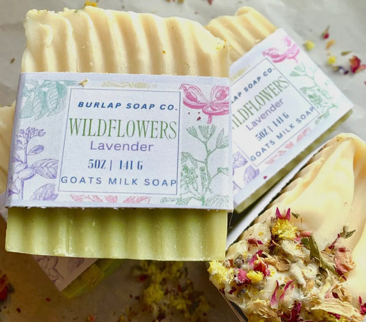 Homemade Wildflowers lavender Soap